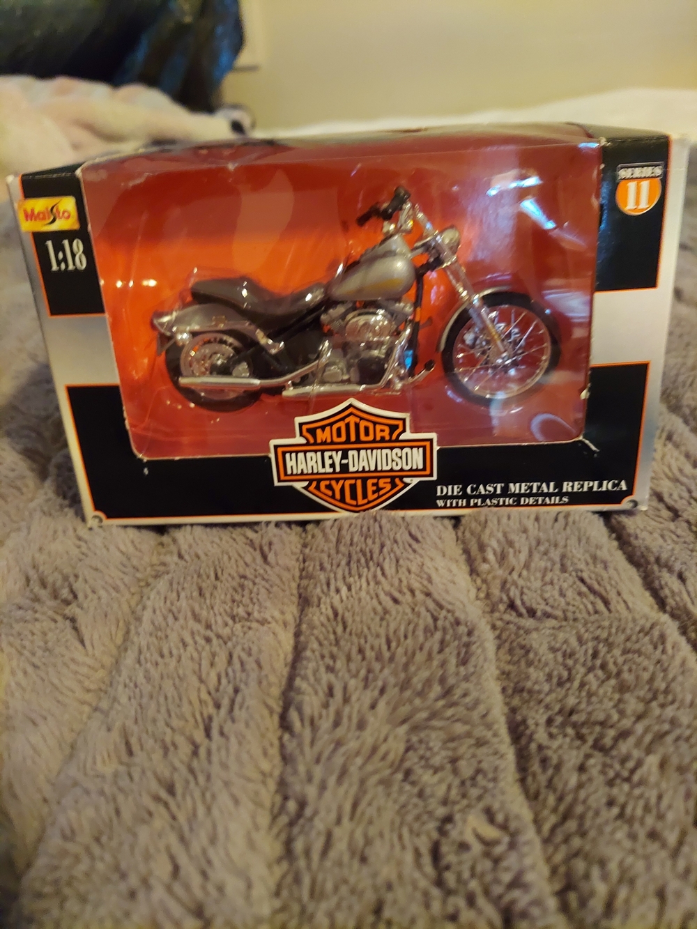 Harley-Davidson Silver and Black Die-Cast Motorcycle Collectible